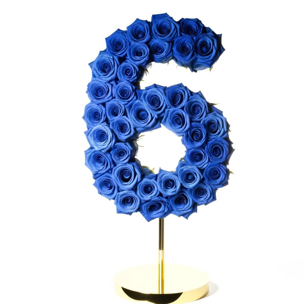 Royal Blue Rose Eternal Number 6 Lamp - Imaginary Worlds