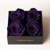 Royal Purple Forever Roses in Black Velvet Box - Imaginary Worlds