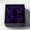 Royal Purple Forever Roses in Black Velvet Box - Imaginary Worlds