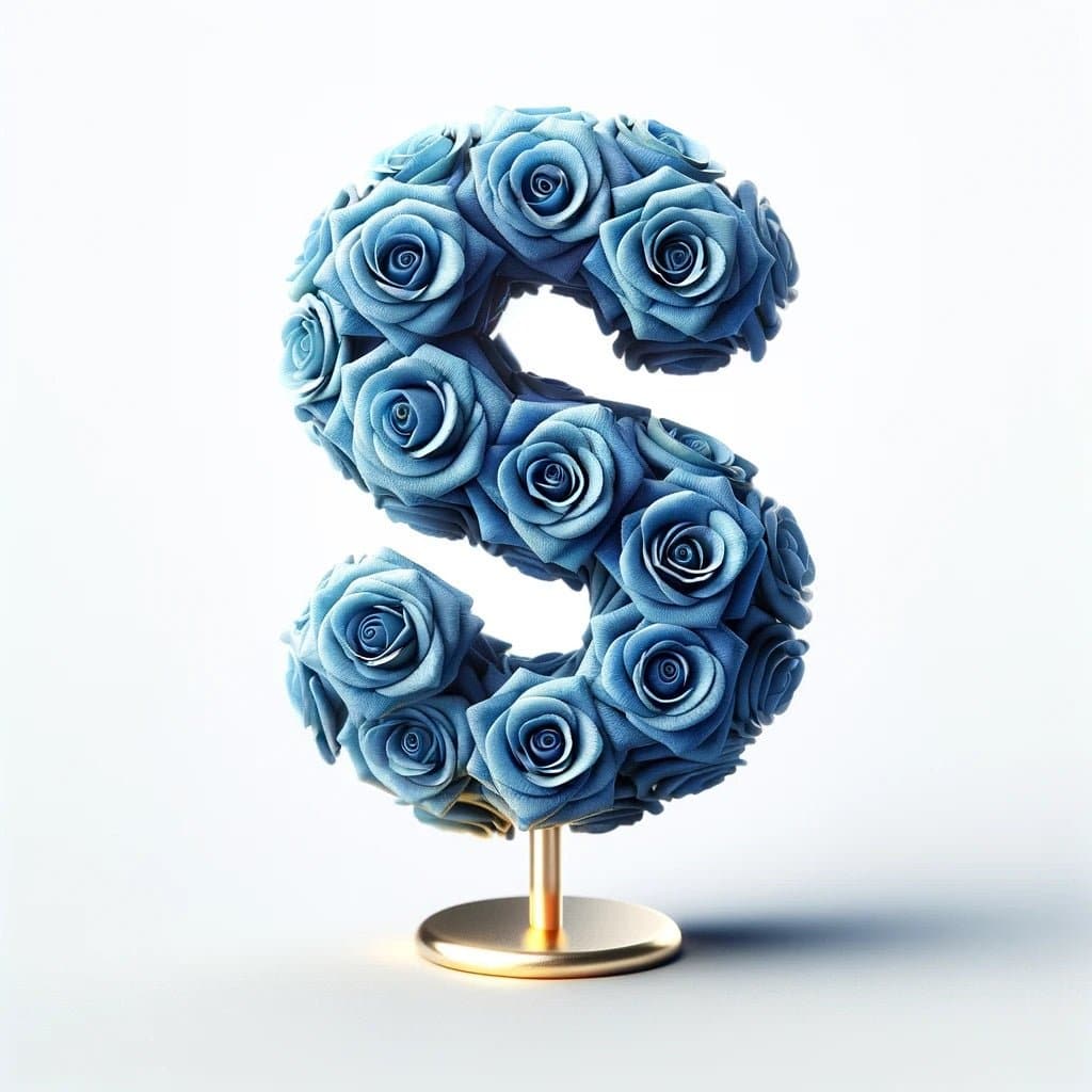 Selene Blue Rose Letter S Lamp - Imaginary Worlds