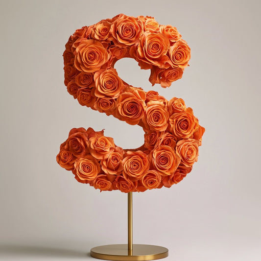 Selene Orange Rose Letter S Lamp - Imaginary Worlds