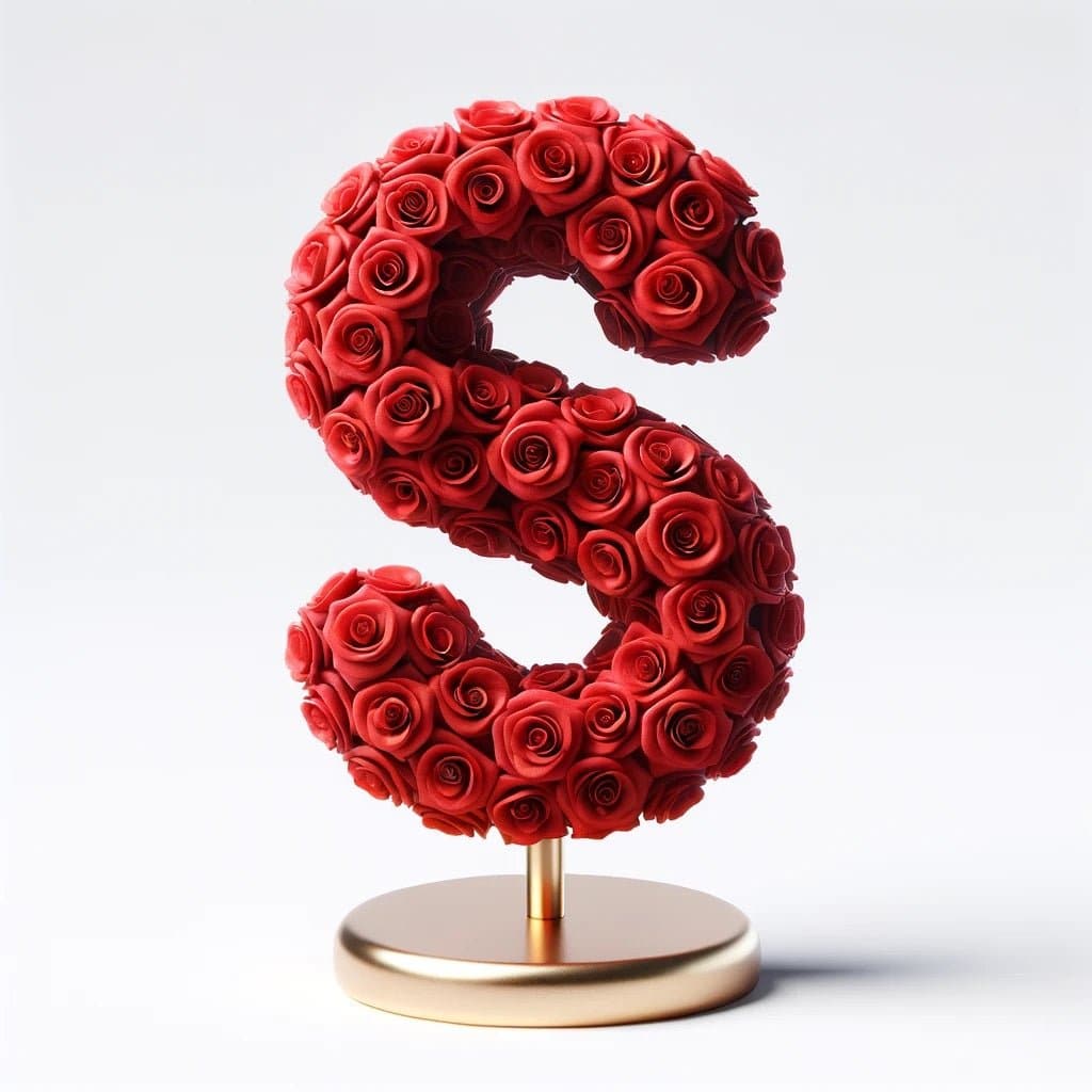 Selene Red Rose Letter S Lamp - Imaginary Worlds