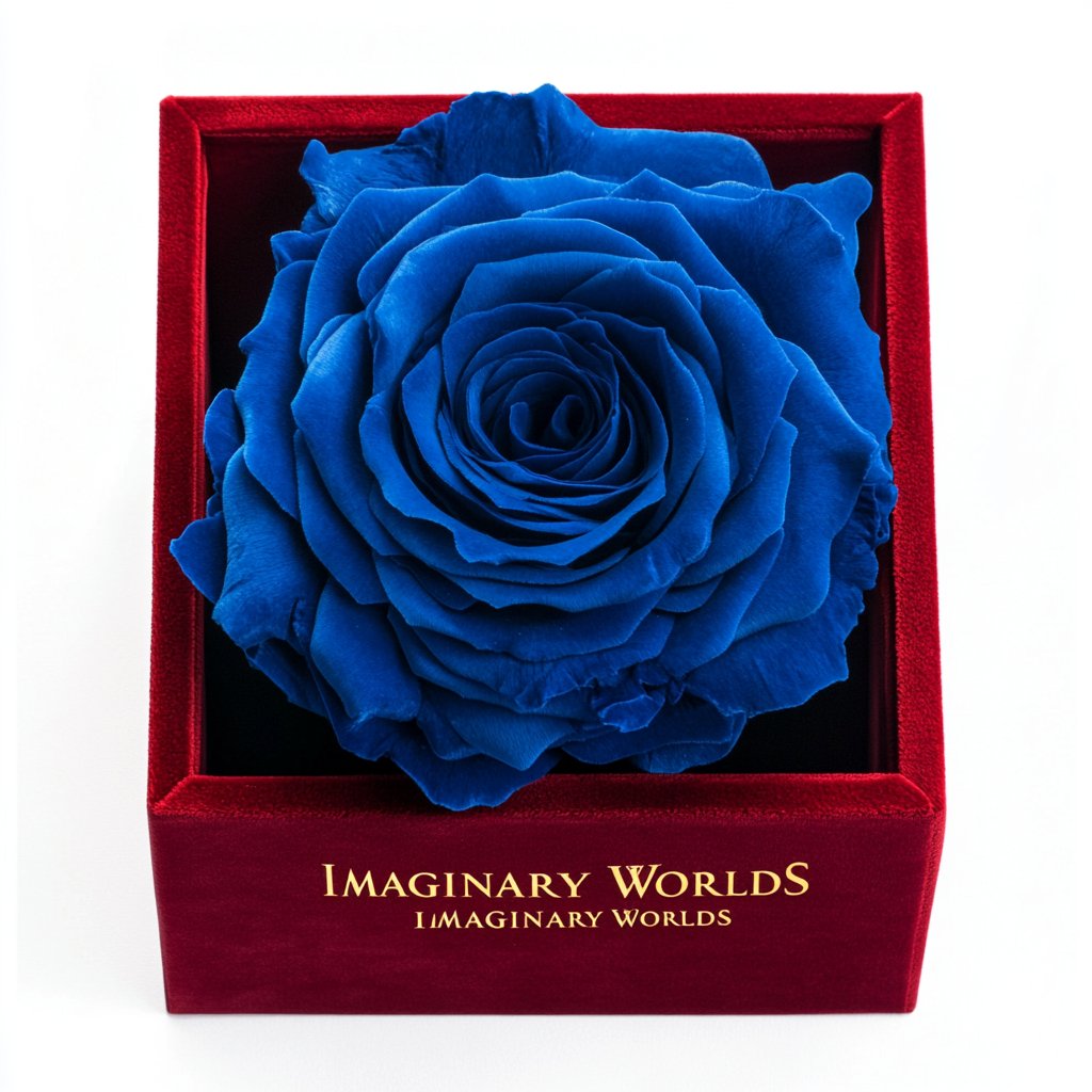 Single Blue Rose Velvet Dream - Imaginary Worlds