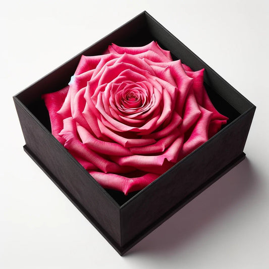 Single Magenta Rose Silk Box - Imaginary Worlds