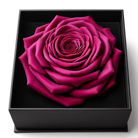 Single Magenta Rose Silk Box - Imaginary Worlds
