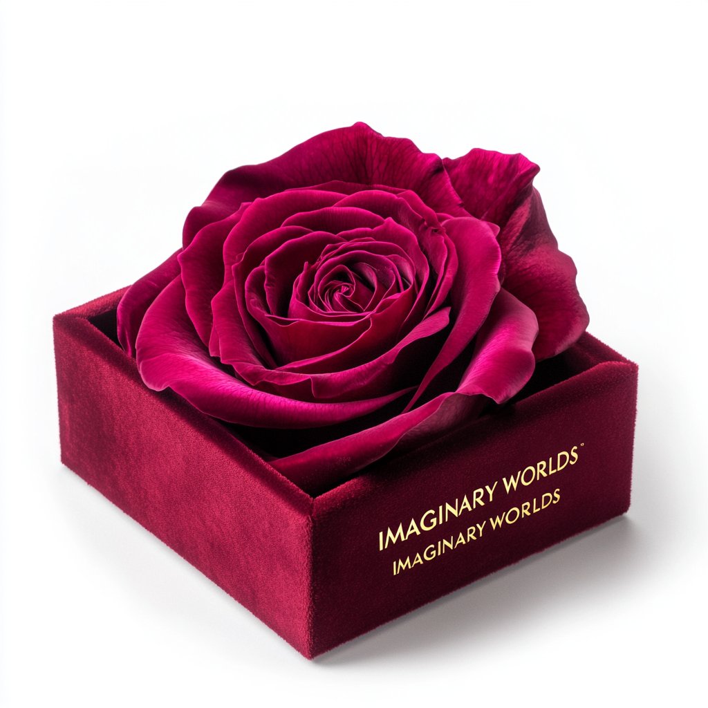 Single Magenta Rose Velvet Majesty - Imaginary Worlds