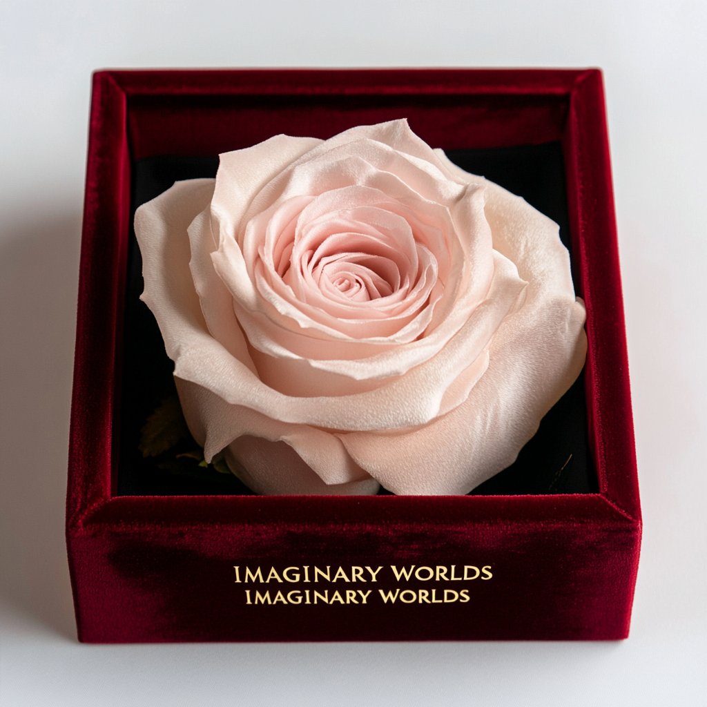 Single Pink Rose Velvet Serenity - Imaginary Worlds