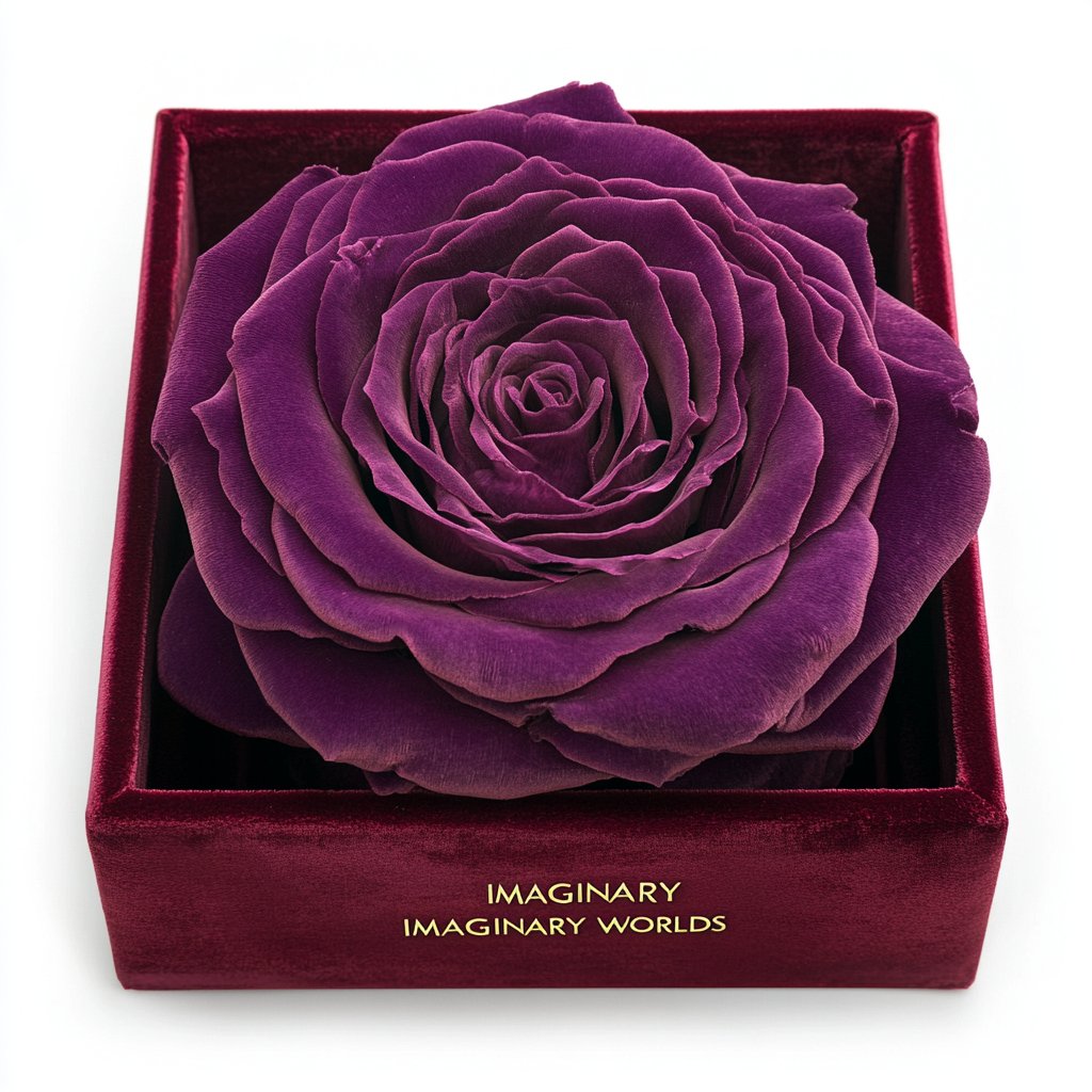 Single Purple Rose Velvet Elegance - Imaginary Worlds