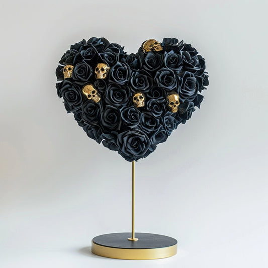 Sinister Black Skull Heart Lamp - Imaginary Worlds