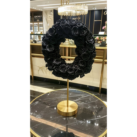 Standing Black Rose Letter O Lamp - Imaginary Worlds