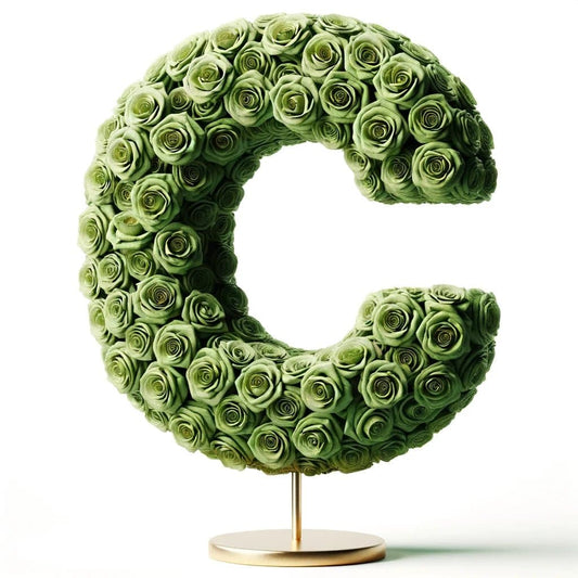 Standing Green Rose Letter C Lamp - Imaginary Worlds