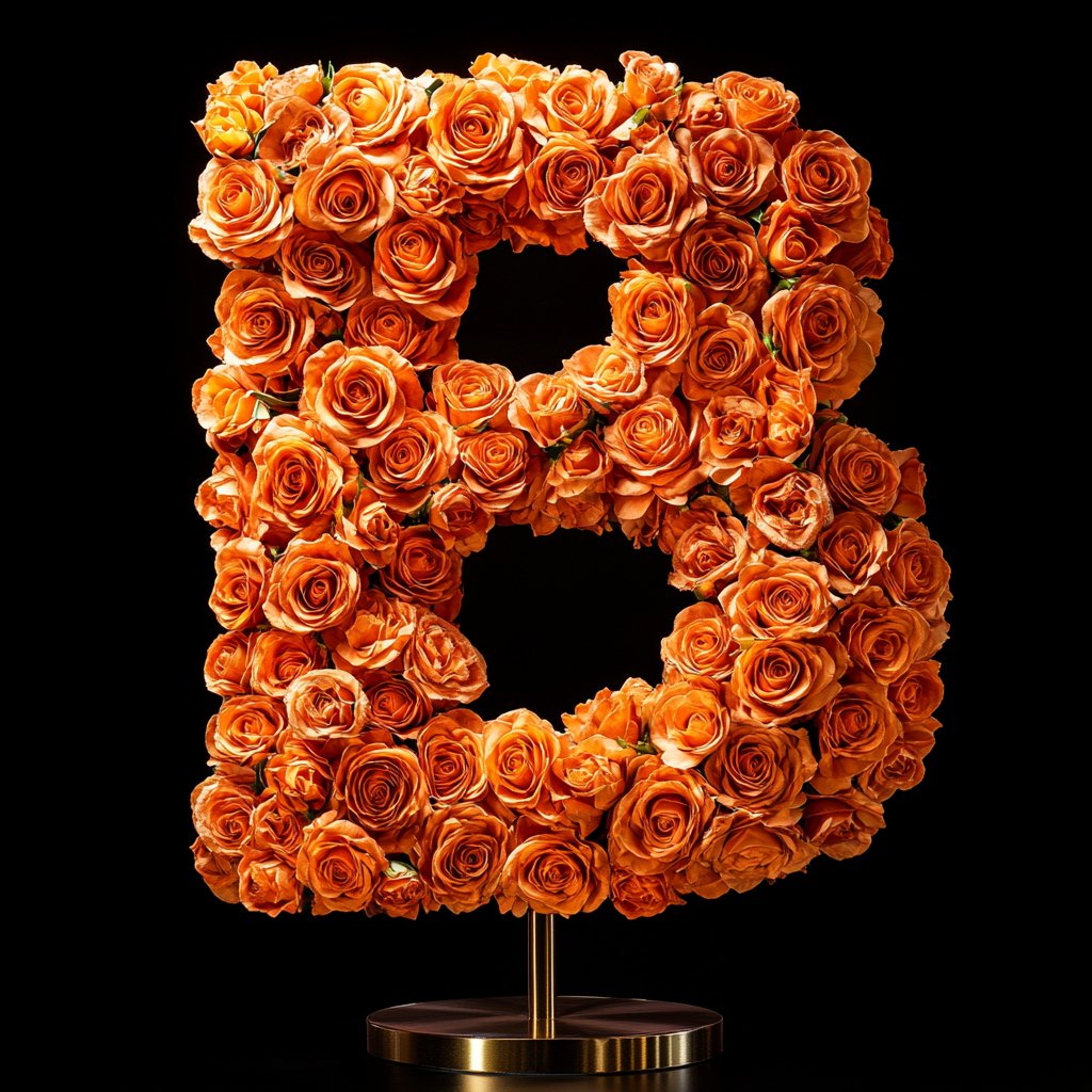 Standing Orange Rose Letter B Lamp - Imaginary Worlds