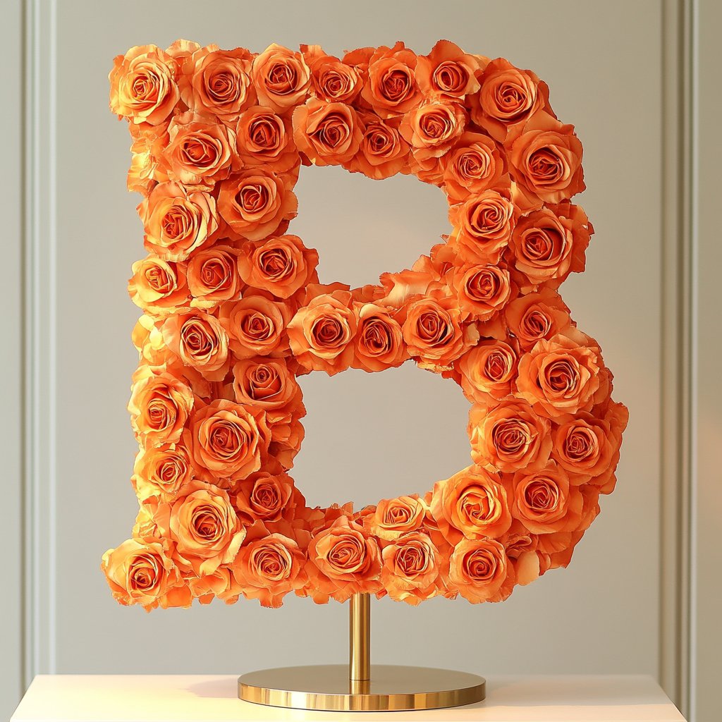 Standing Orange Rose Letter B Lamp - Imaginary Worlds