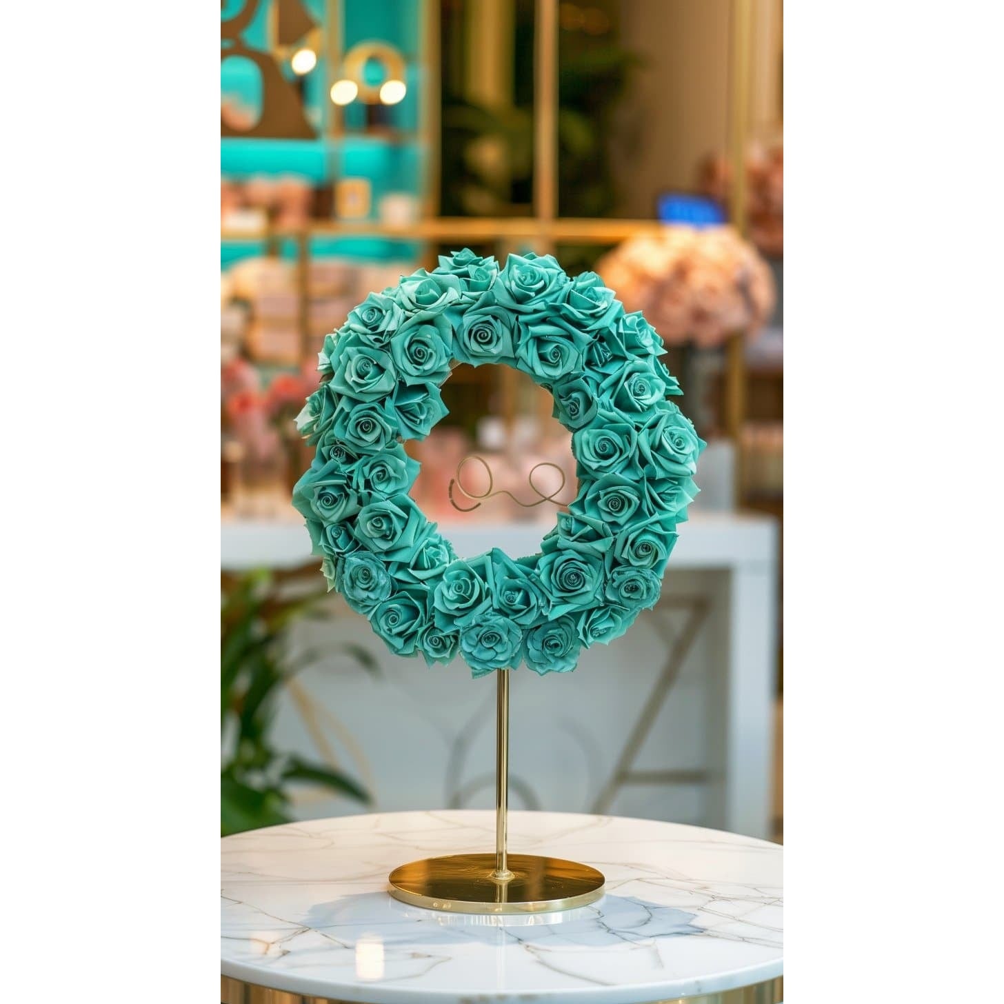 Standing Teal Rose Letter O Lamp - Imaginary Worlds