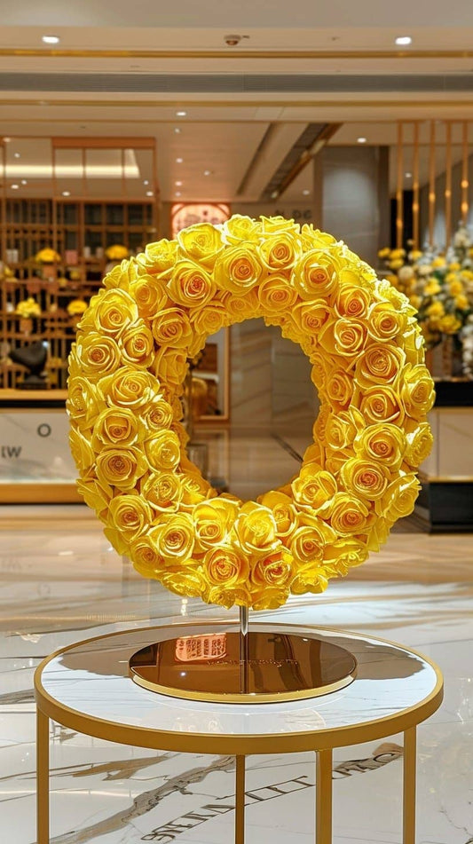 Standing Yellow Rose Letter O Lamp - Imaginary Worlds