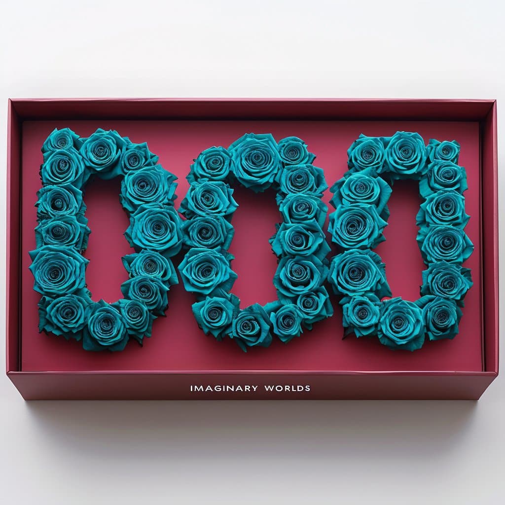 Teal Roses 000 Rose Box - Imaginary Worlds