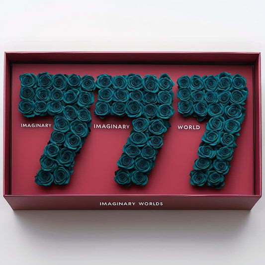 Teal Roses 777 Rose Box - Imaginary Worlds