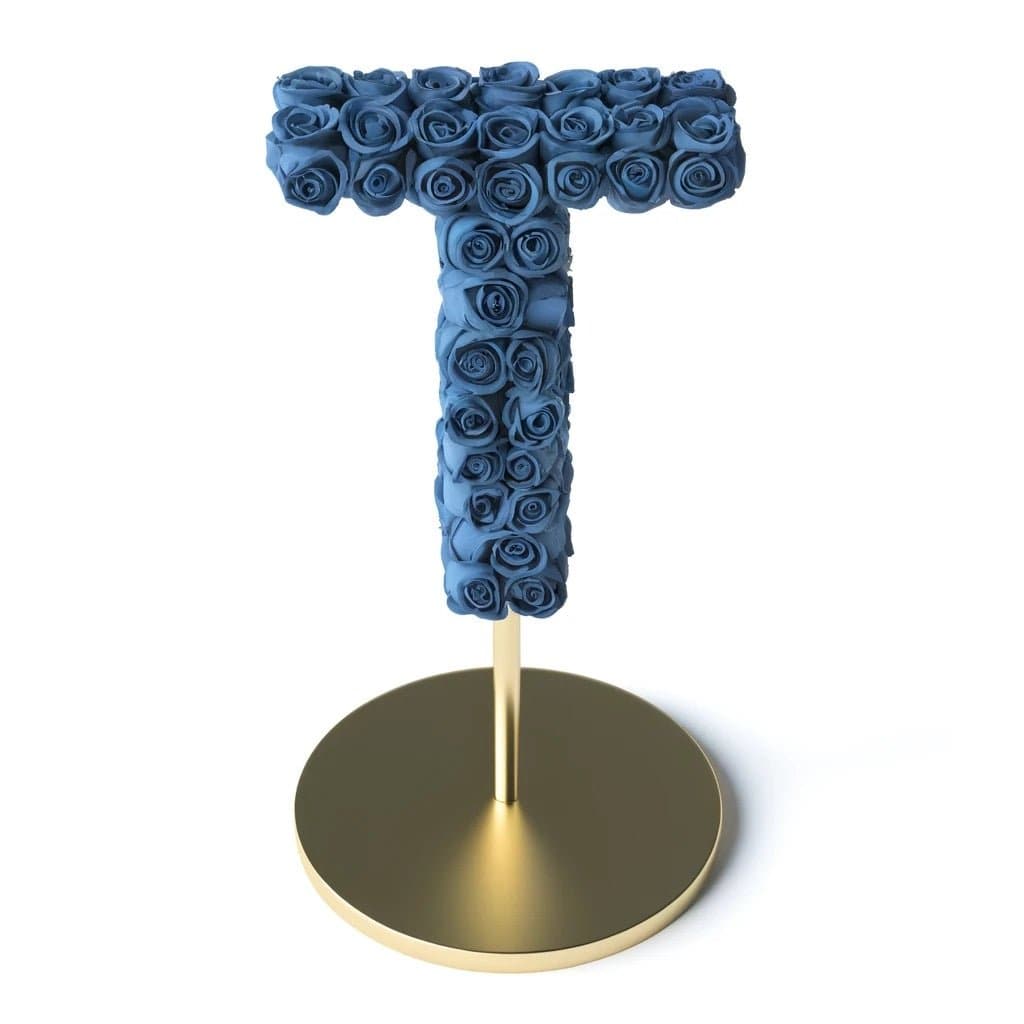 Themis Blue Rose Letter T Lamp - Imaginary Worlds