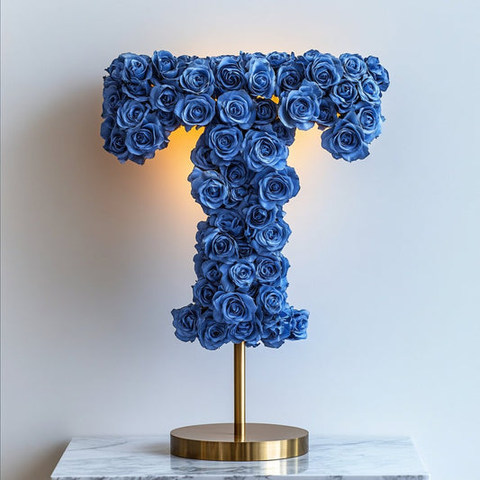 Themis Blue Rose Letter T Lamp - Imaginary Worlds