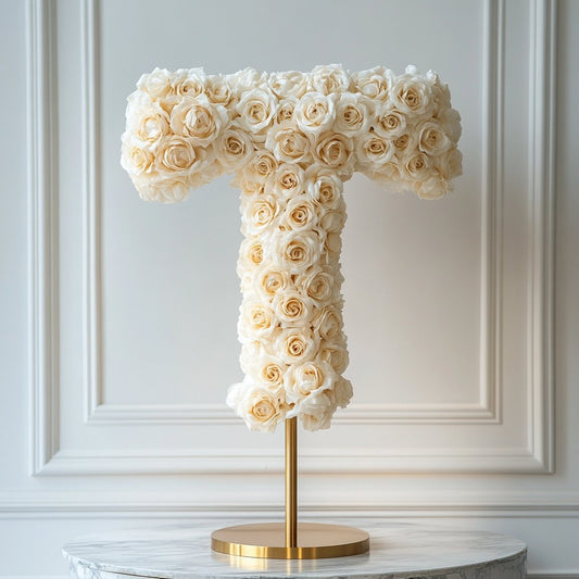 Themis White Rose Letter T Lamp - Imaginary Worlds