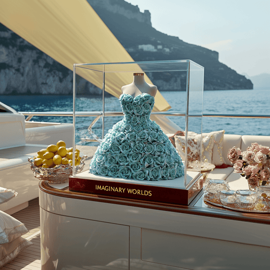 Tiffany Blue Rose Dress Sculpture - Imaginary Worlds