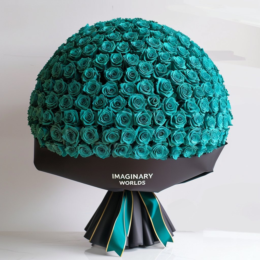 Turquoise Roses Flower Bouquet - Imaginary Worlds