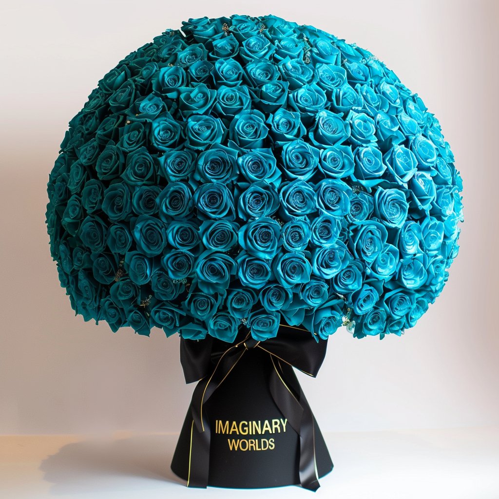 Turquoise Roses Flower Bouquet - Imaginary Worlds