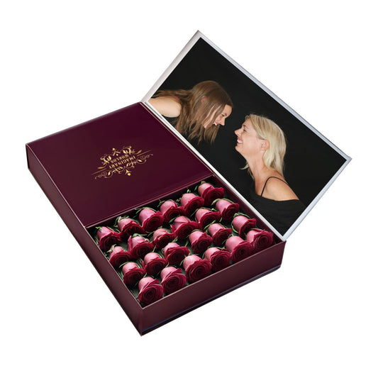 Two Dozen Eternal Roses - Custom Photo Box - Imaginary Worlds