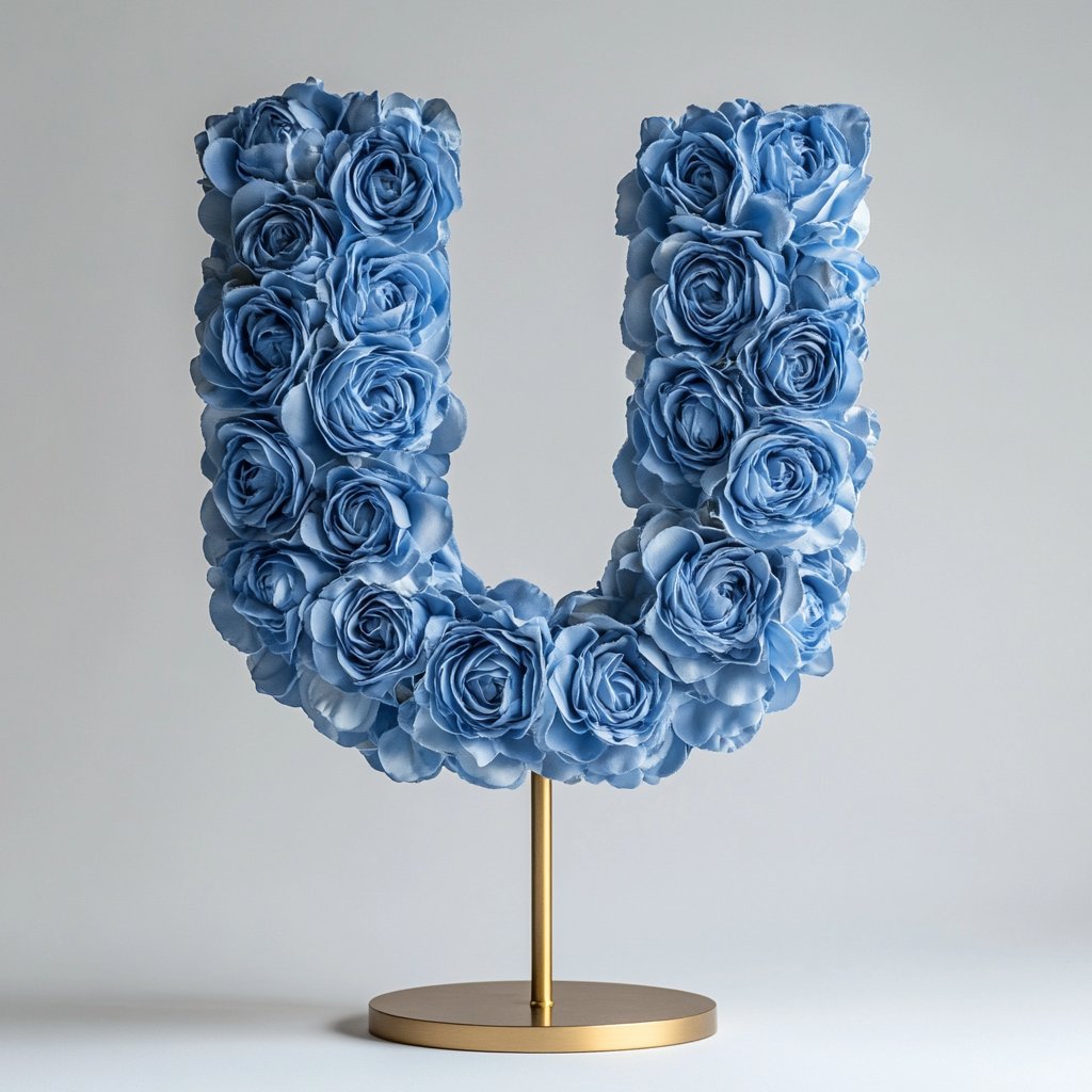 Urania Blue Rose Letter U Lamp - Imaginary Worlds