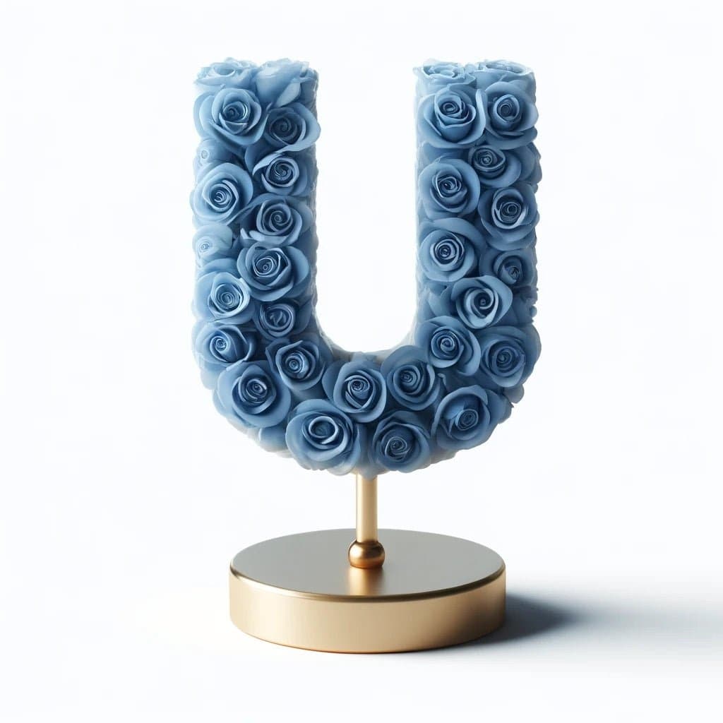 Urania Blue Rose Letter U Lamp - Imaginary Worlds