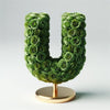 Urania Green Rose Letter U Lamp - Imaginary Worlds