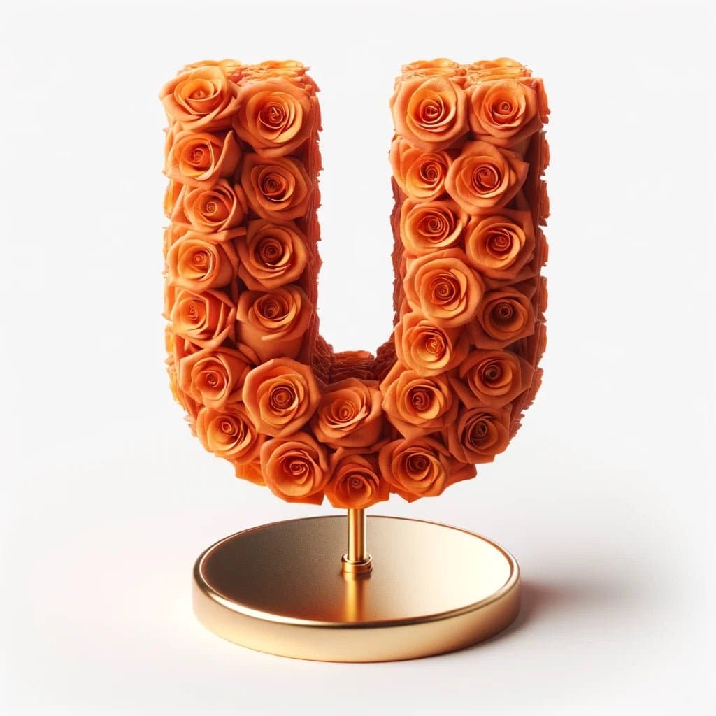 Urania Orange Rose Letter U Lamp - Imaginary Worlds