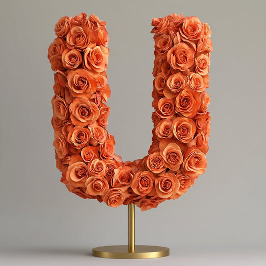 Urania Orange Rose Letter U Lamp - Imaginary Worlds