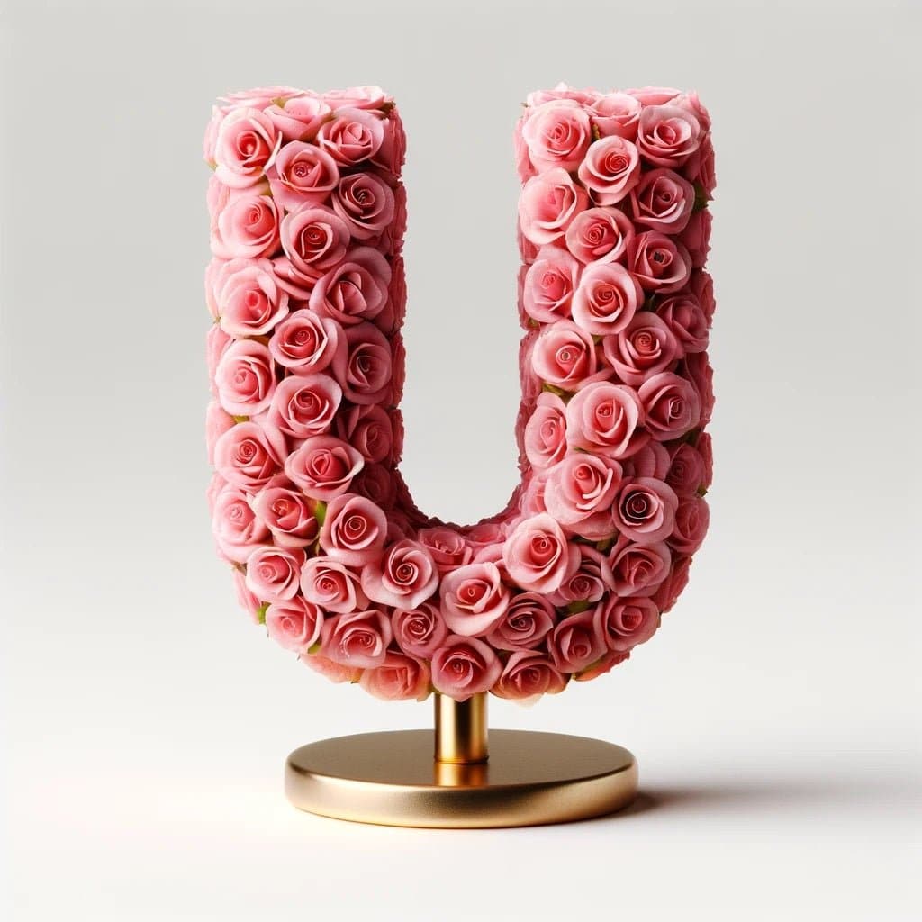 Urania Pink Rose Letter U Lamp - Imaginary Worlds