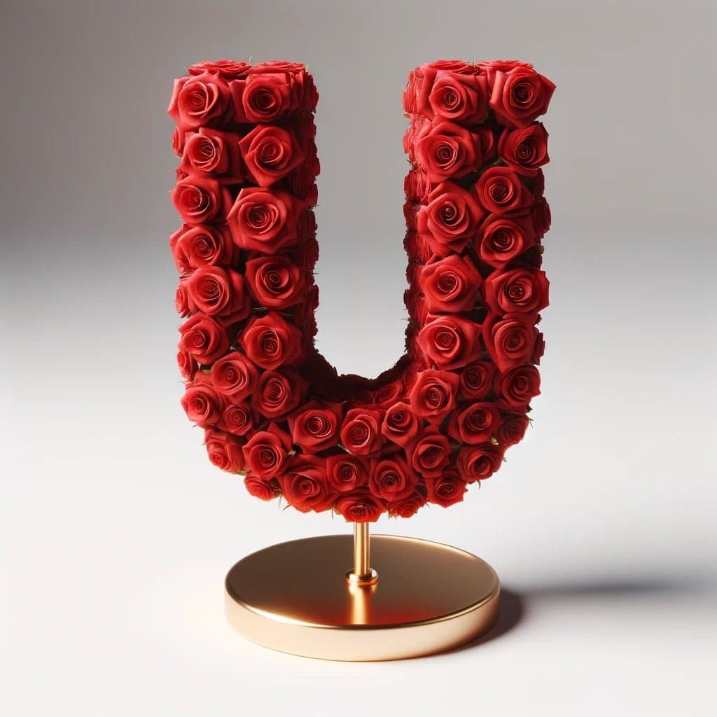 Urania Red Rose Letter U Lamp - Imaginary Worlds