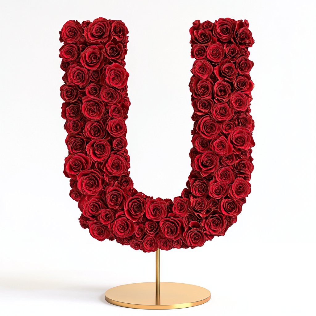 Urania Red Rose Letter U Lamp - Imaginary Worlds