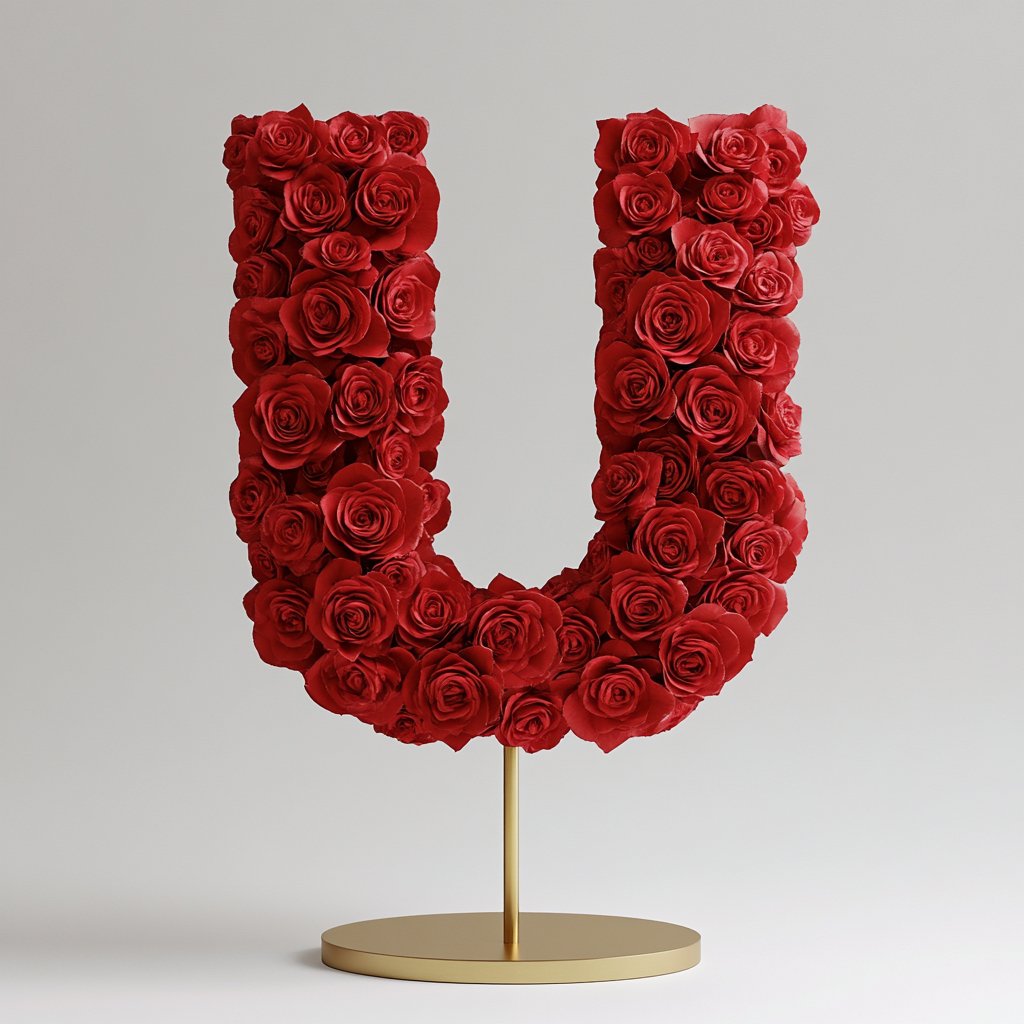 Urania Red Rose Letter U Lamp - Imaginary Worlds