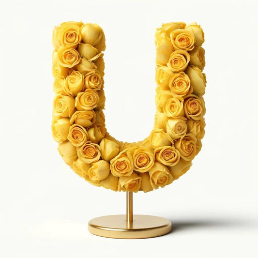 Urania Yellow Rose Letter U Lamp - Imaginary Worlds