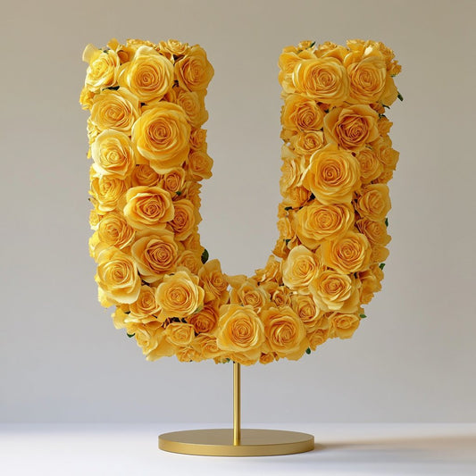 Urania Yellow Rose Letter U Lamp - Imaginary Worlds