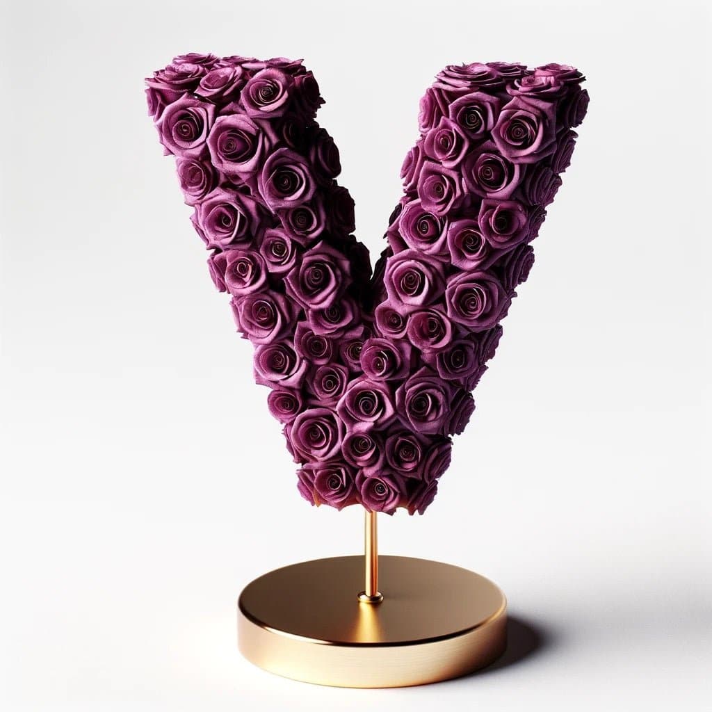 Venus Purple Rose Letter V Lamp - Imaginary Worlds