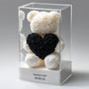 White Rose Bear with Black Roses Heart - Imaginary Worlds