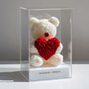 White Rose Bear with Red Roses Heart - Imaginary Worlds