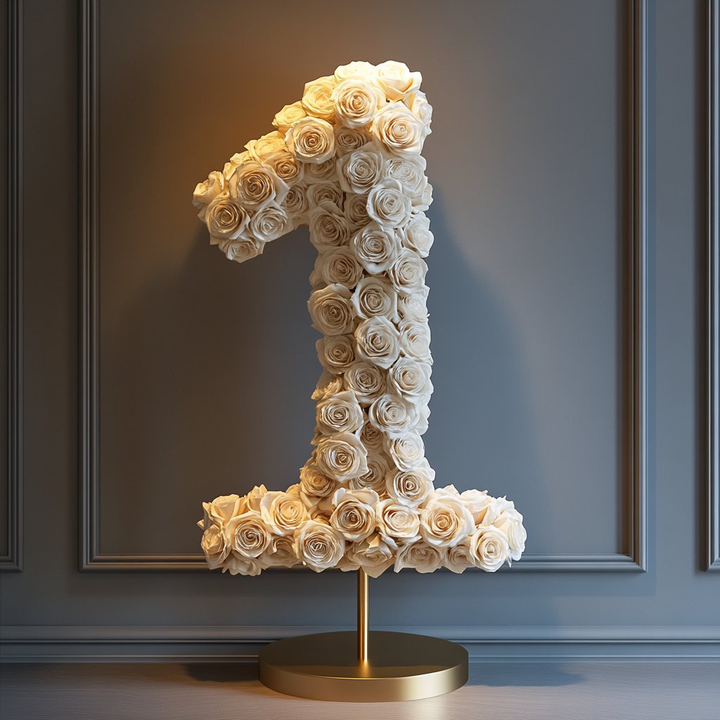 White Rose Eternal Number 1 Lamp - Imaginary Worlds