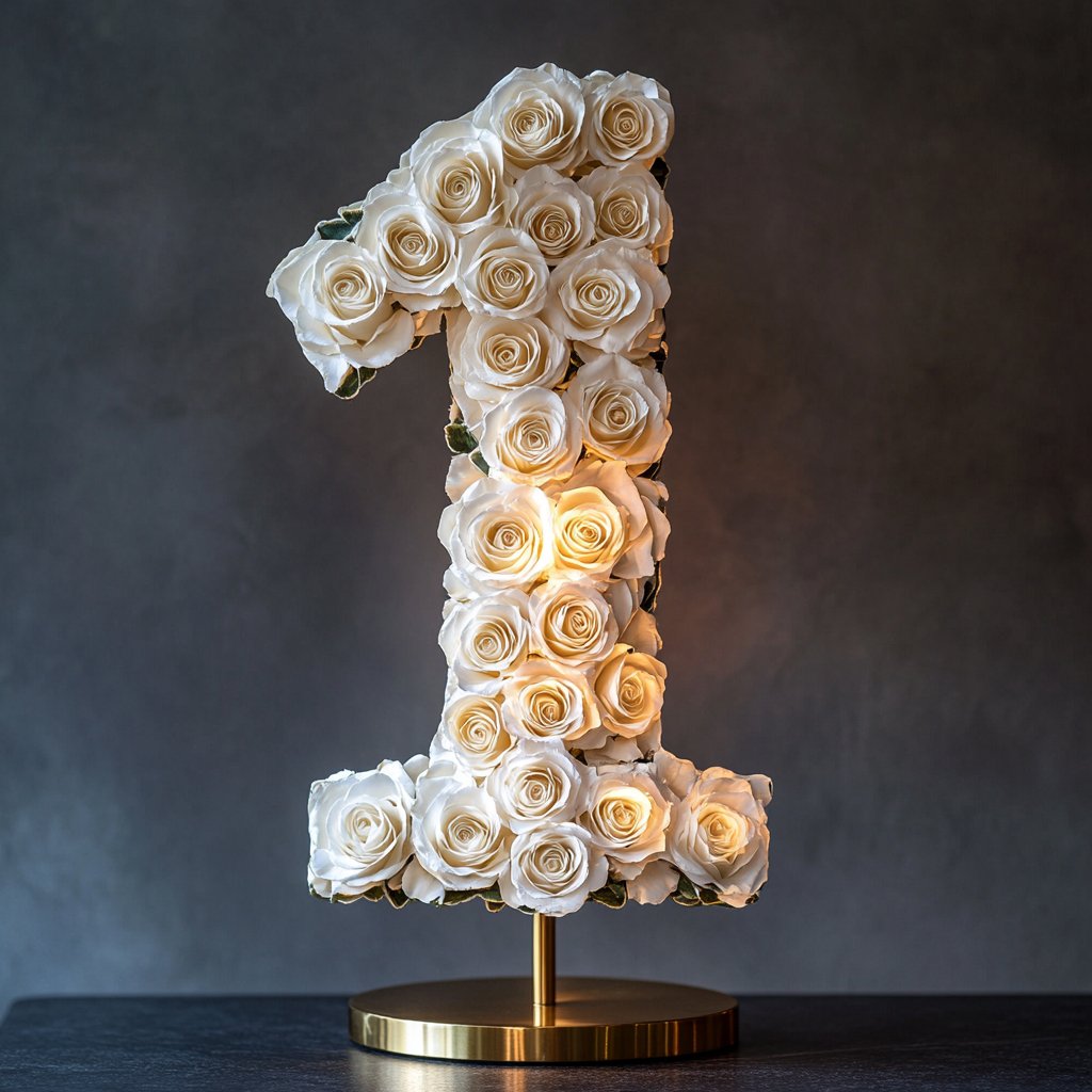 White Rose Eternal Number 1 Lamp - Imaginary Worlds