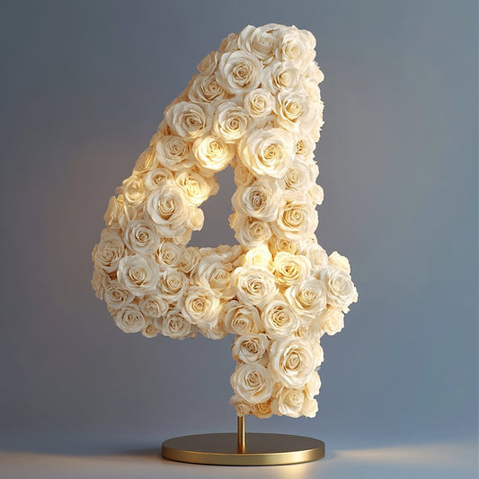 White Rose Eternal Number 4 Lamp - Imaginary Worlds