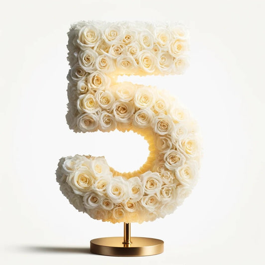 White Rose Eternal Number 5 Lamp - Imaginary Worlds