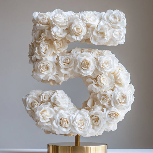 White Rose Eternal Number 5 Lamp - Imaginary Worlds