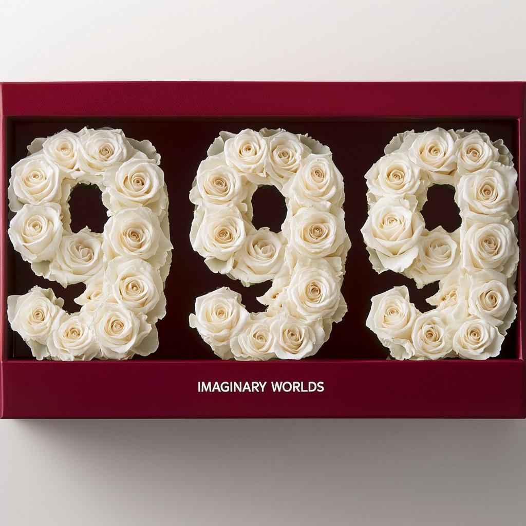 White Roses 999 Rose Box - Imaginary Worlds