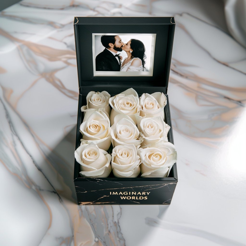 White Roses Forever Multimedia Keepsake Box - Imaginary Worlds