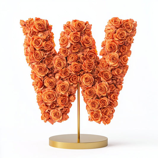 Windsor Orange Rose Letter W Lamp - Imaginary Worlds